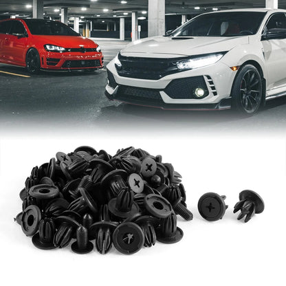50 Pcs 10mm Push Screw Rivets Clips for Car Door Panel