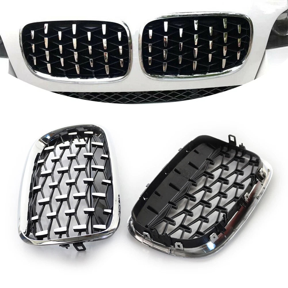 1 Pair Diamond Style Chrome Front Kidney Grille for BMW X5 E70 (2007–2013)