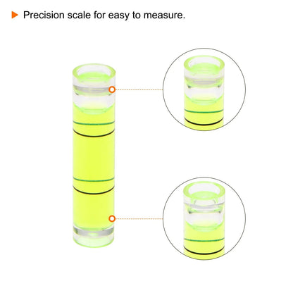 15pcs Small Cylindrical Bubble Level Vials for Automotive Use (8x35mm)