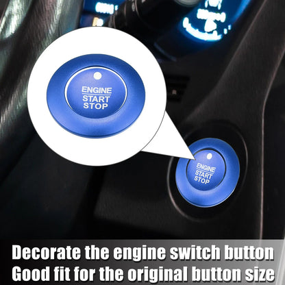 Engine Start Stop Button Cover Kit for Ford Explorer Hybrid (2020–2023) - Blue 723115121216