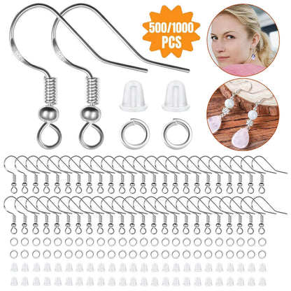 Set of 500 Jewelry Making Findings 925 Sterling Silver Earring Hooks