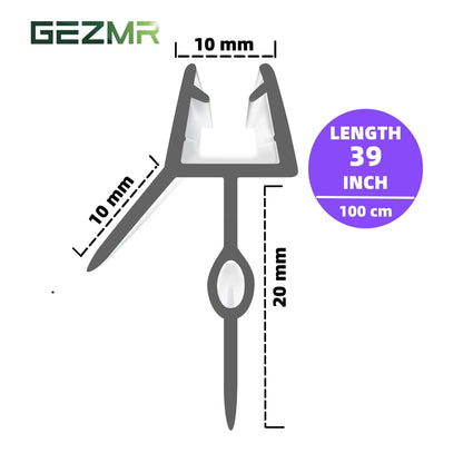 2-Pack Frameless Shower Door Bottom Seal for Clear Glass Shower Door (3/8'' X 39'')