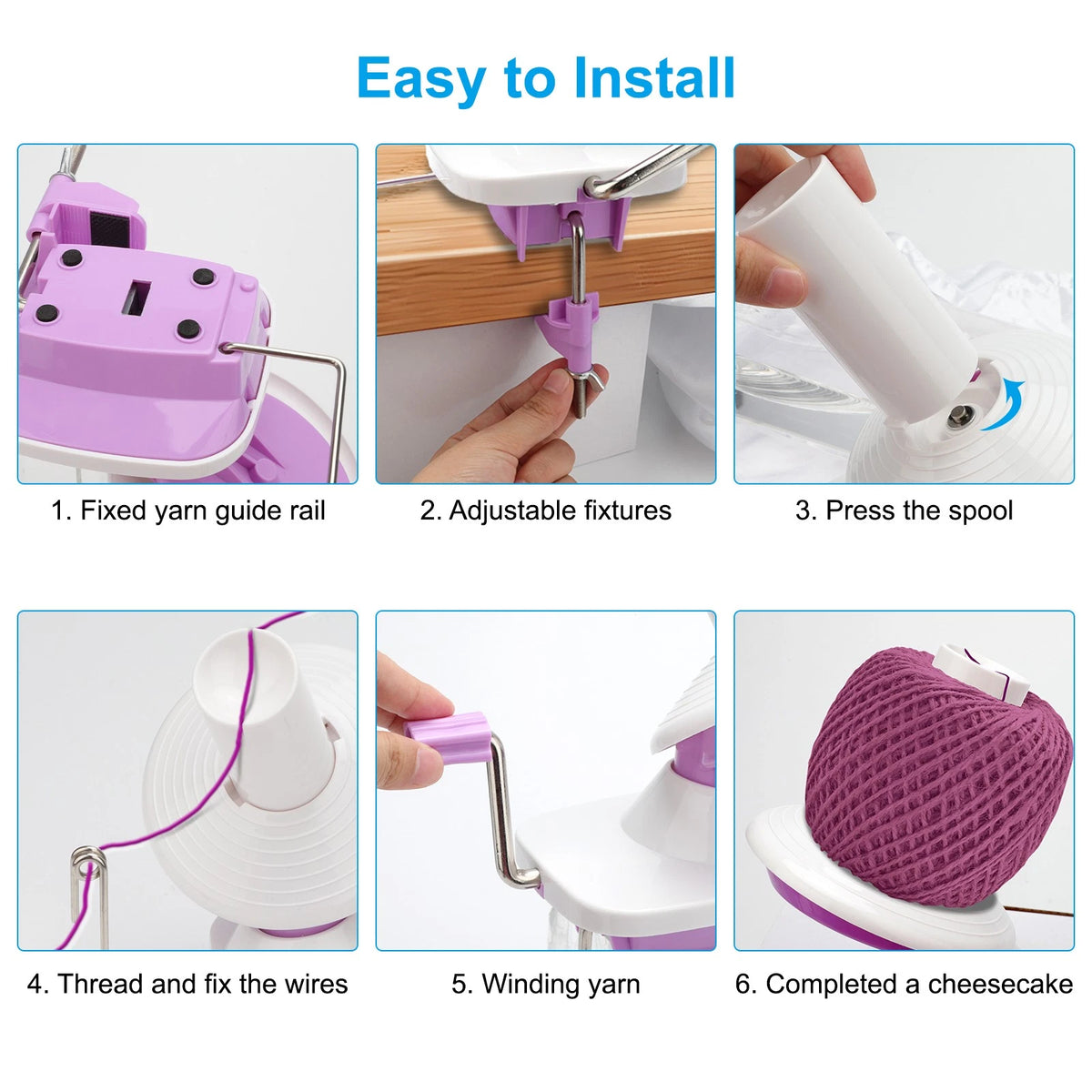 Yarn Ball Winder for Knitting & Crocheting (Hand Operated)