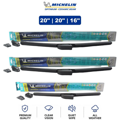 Set of 3 Michelin Optimum+ Ceramic Beam Wiper Blades for Lexus (1998–1999)