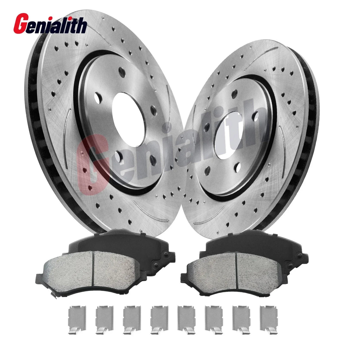 Set of 2 Drilled Brake Rotors & Ceramic Pads for Dodge Grand Caravan (2008–2020)