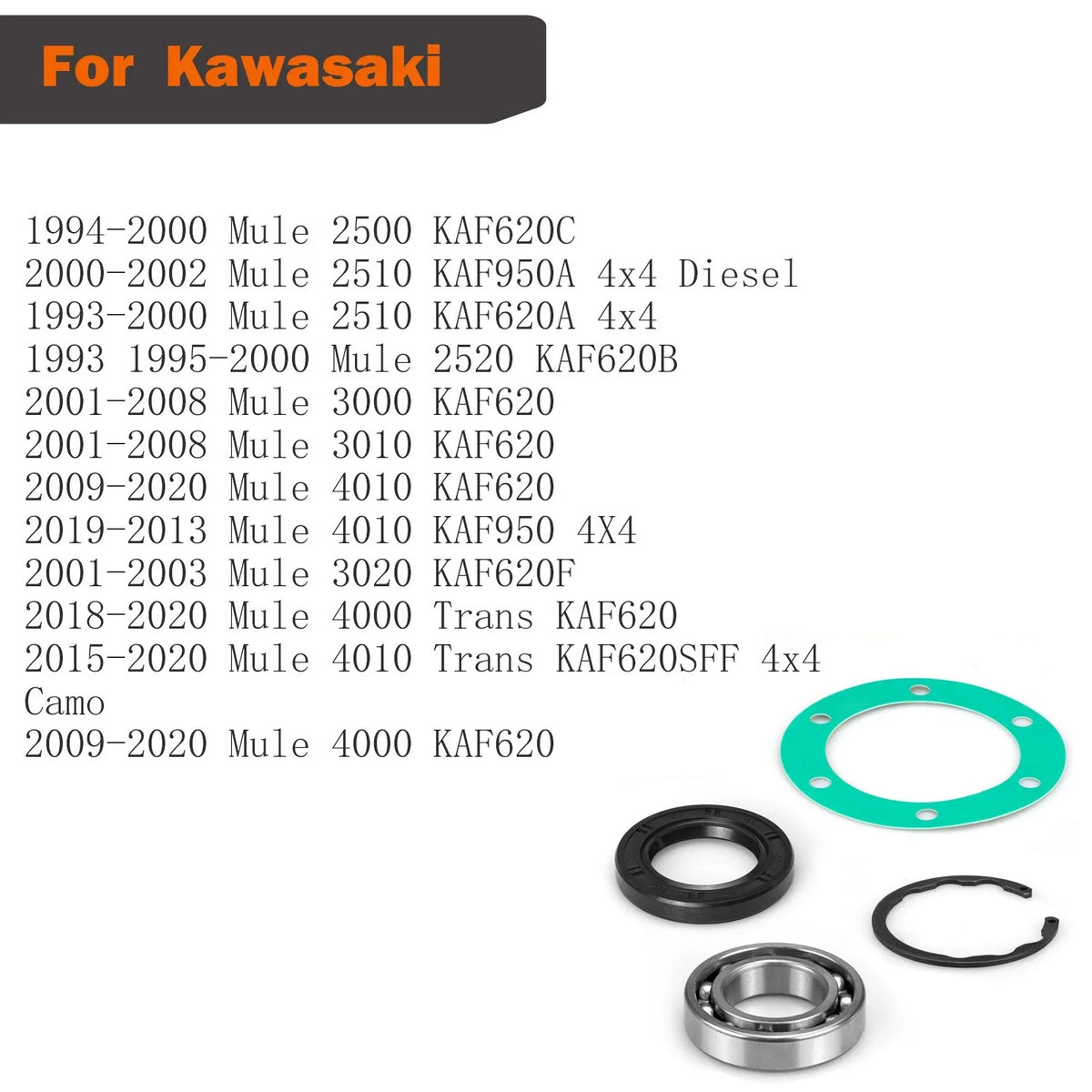 Rear Axle Bearing Seal Gasket for Kawasaki Mule 2510 2520 4000 4010 (1998–2009) 92045-1208
