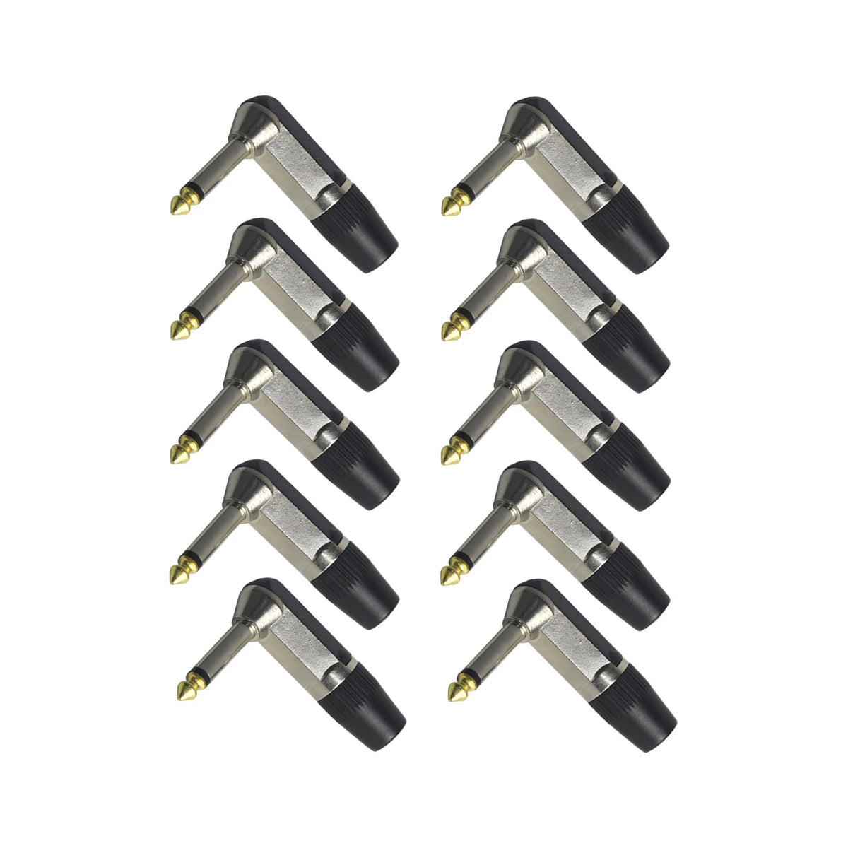 10PCS 1/4 in Right Angle Mono Jack Plugs for Guitar Cable (No Specific Years)
