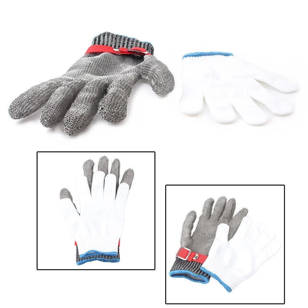 Safety Cut Proof Gloves for Butchers (Stainless Steel, Stab Resistant)