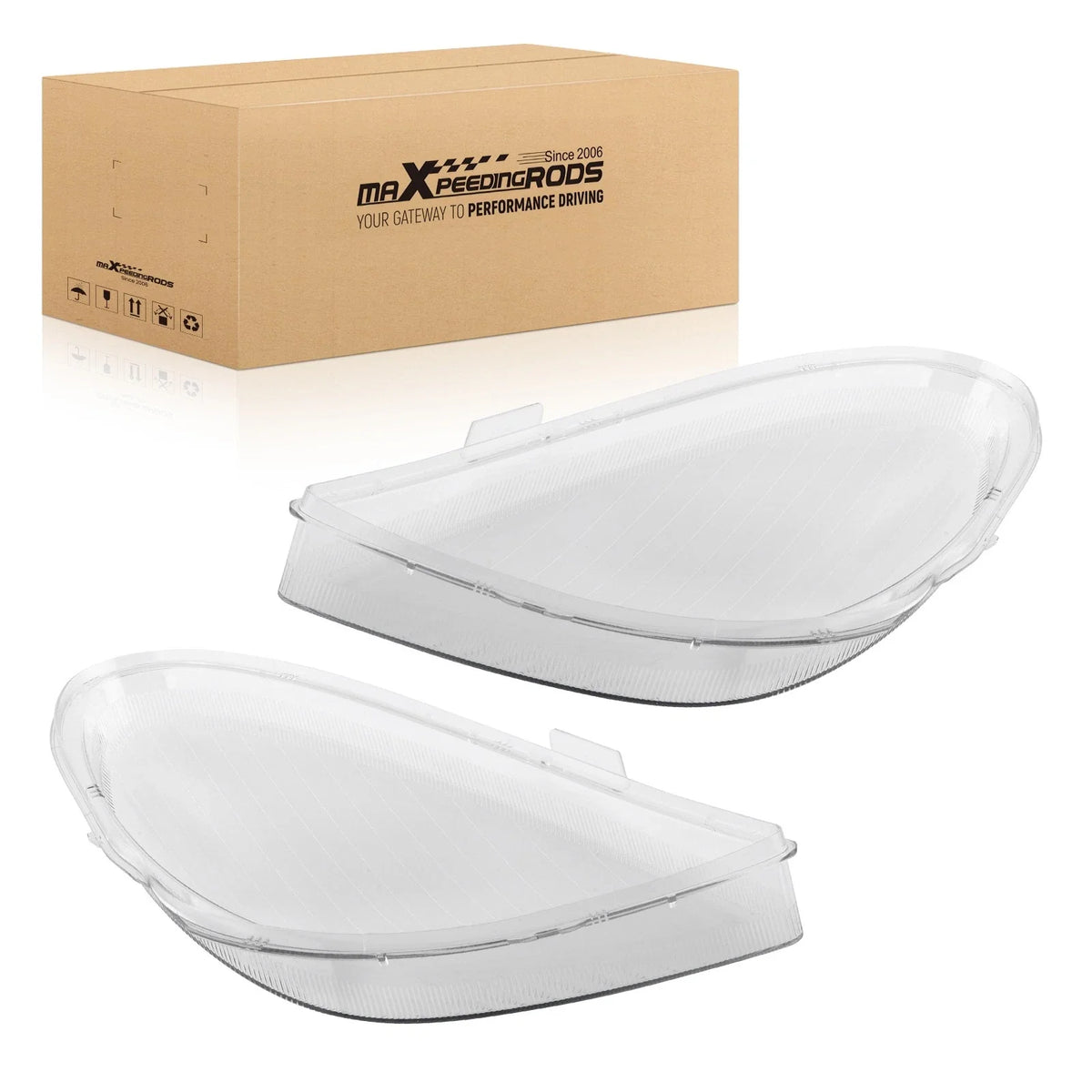 Headlight Lens Cover Front Pair for Mercedes-Benz R171 SLK (2005–2011) Clear
