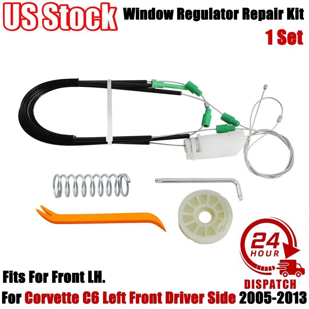 Window Regulator Repair Kit for Corvette C6 (2005–2013) Left Front Driver Side