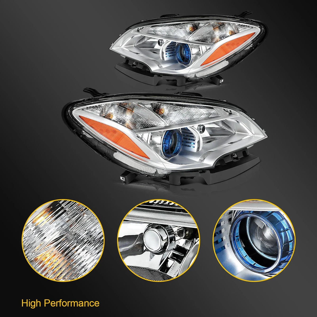 2Pcs Pair Chrome Projector Headlights for Buick Encore (2013–2016)