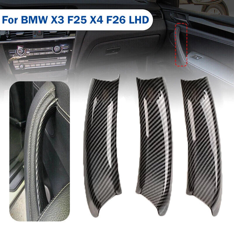 Carbon Fiber Interior Door Handle Pull Cover for BMW X3 X4 (2011–2017)
