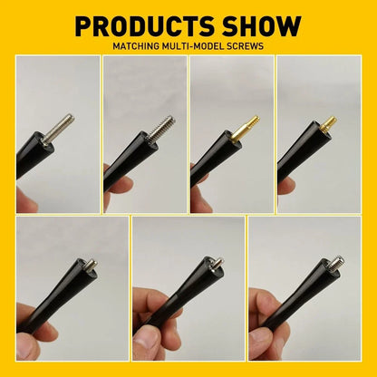 4-Inch Short Antenna for Universal Cars - Black Aluminum AM/FM