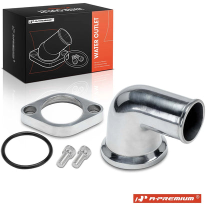 90° 360 Swivel Polished Aluminium Water Neck w/ O-Ring for Chevy V8 (4933, 8456)