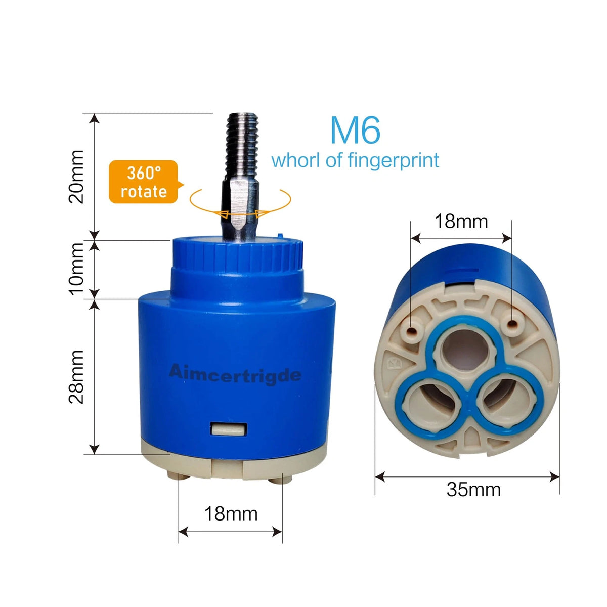 35mm Ceramic Faucet Cartridge Replacement for
