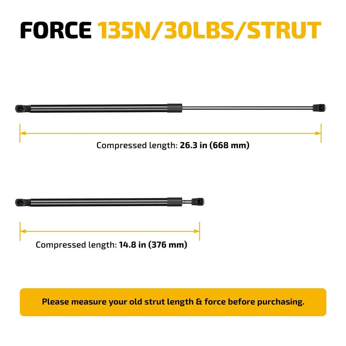 2X Gas Struts for Boat Motor Hatch (GSNI7183, SY07774BK002)