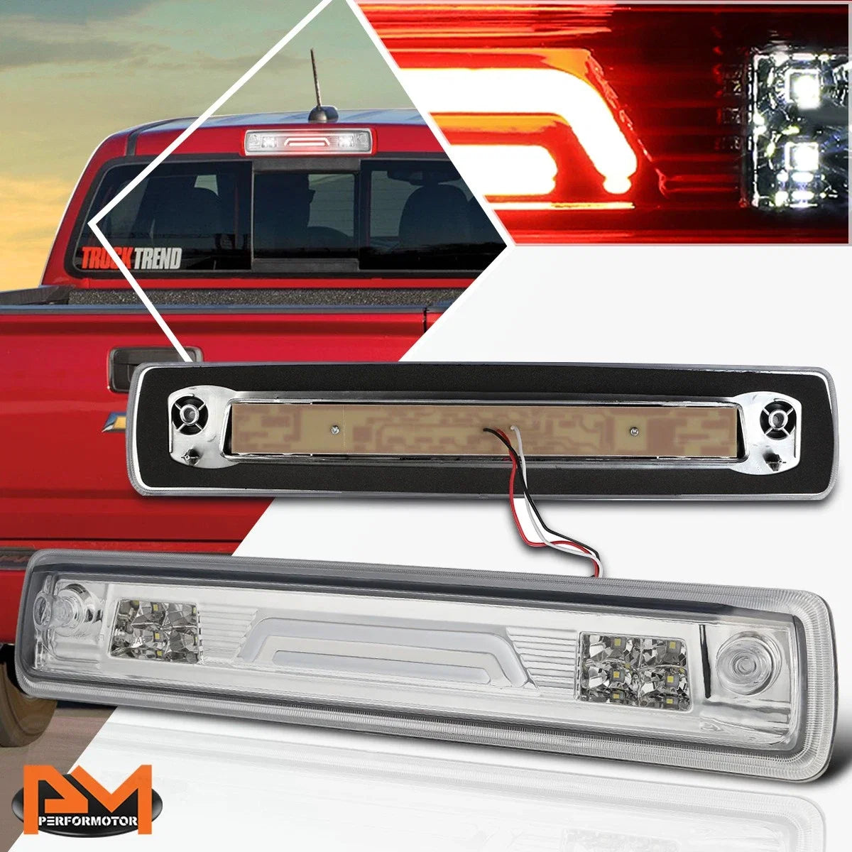 2X LED 3rd Tail Brake Light for Colorado/Canyon (2015–2018) Chrome