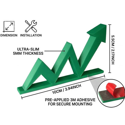 Upward Trend Arrow Desk Figurine for Stock Market Decor (3D Printed)