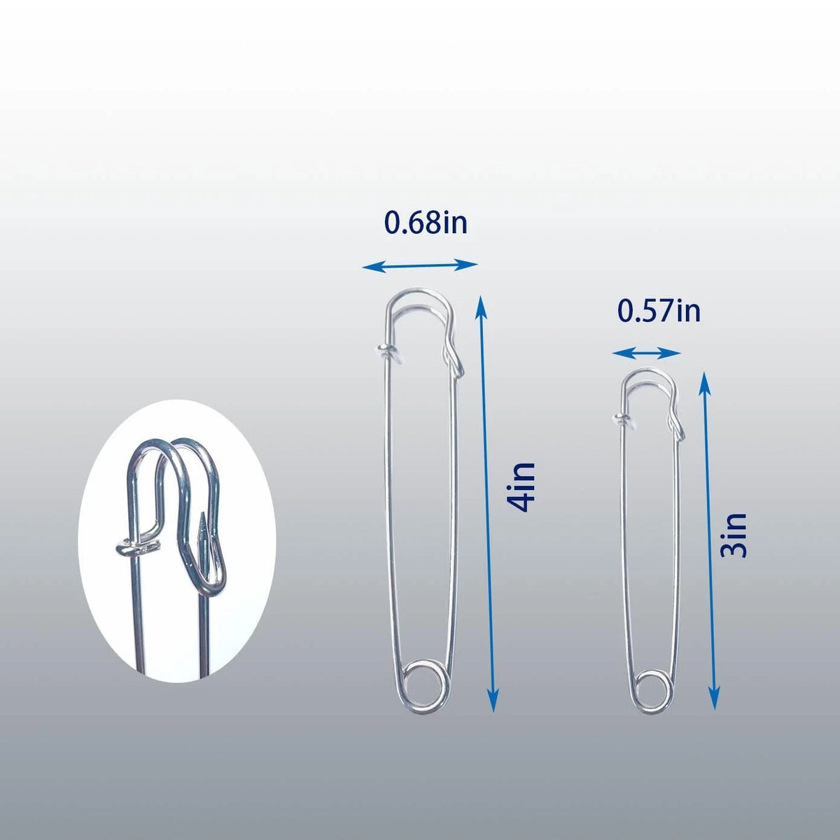 20PCS Large Safety Pins for Heavy Duty Use (4Inch & 3Inch)