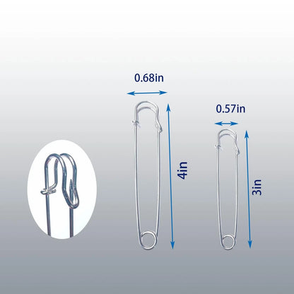20PCS Large Safety Pins for Heavy Duty Use (4Inch & 3Inch)