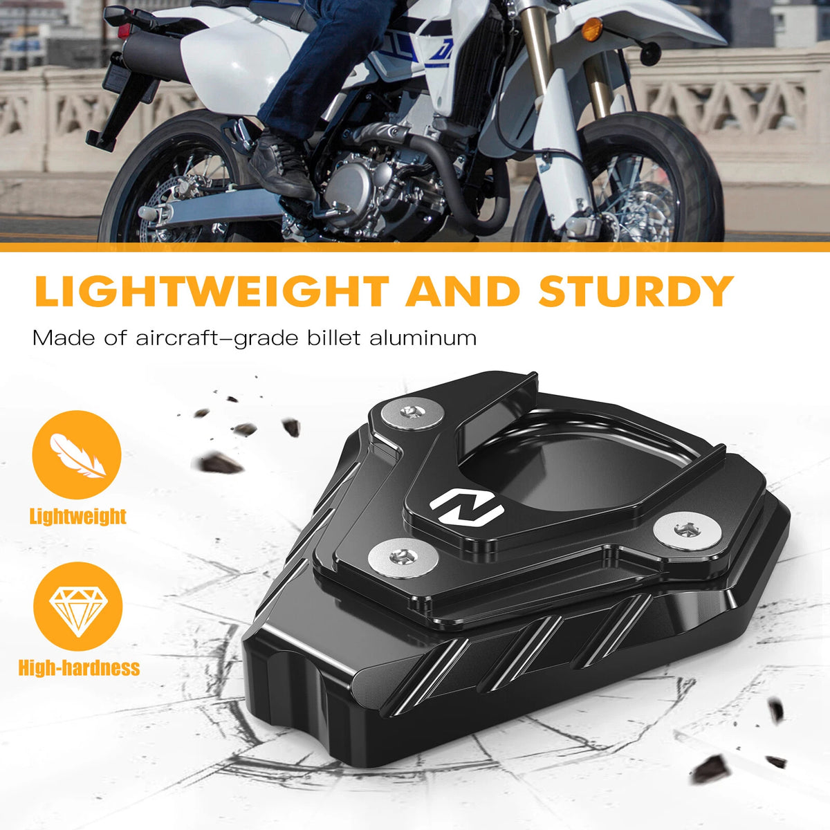 CNC Side Stand Kickstand Extension Pad for Suzuki DRZ400S DRZ400SM (2000–2024)