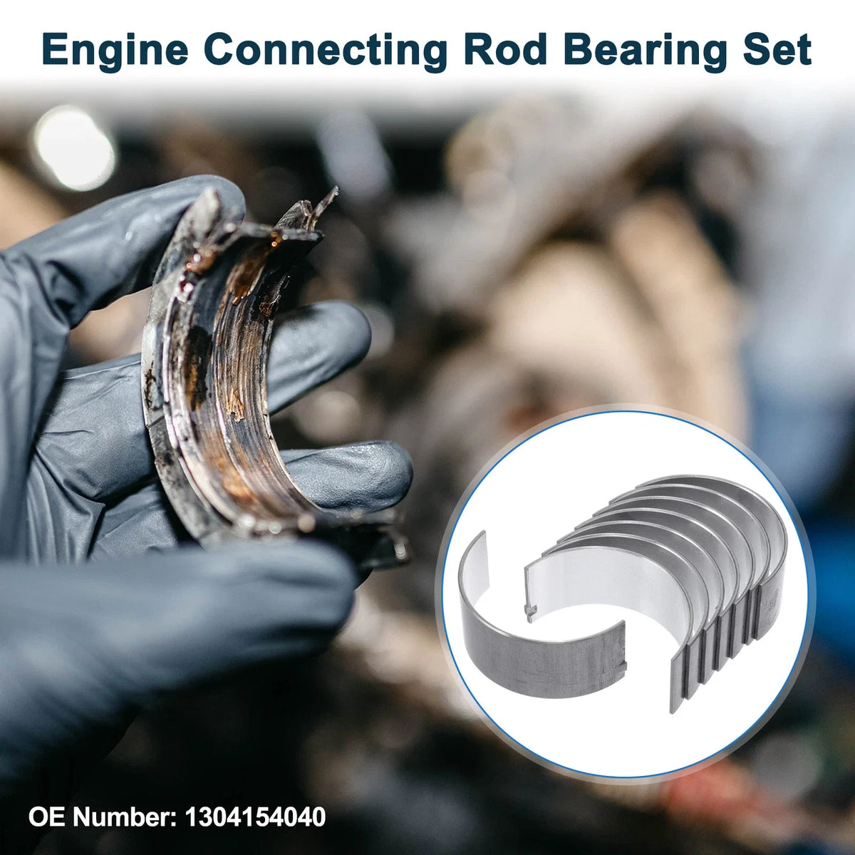 Set of 8 Connecting Rod Bearings for Toyota  No.1304154040