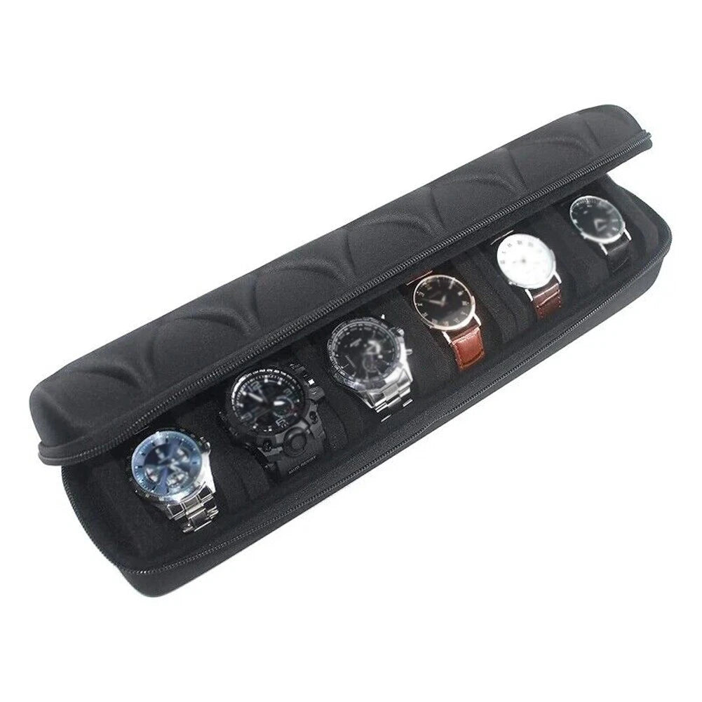 6 Slots Travel Watch Roll Case Holder for Watches Storage Bag