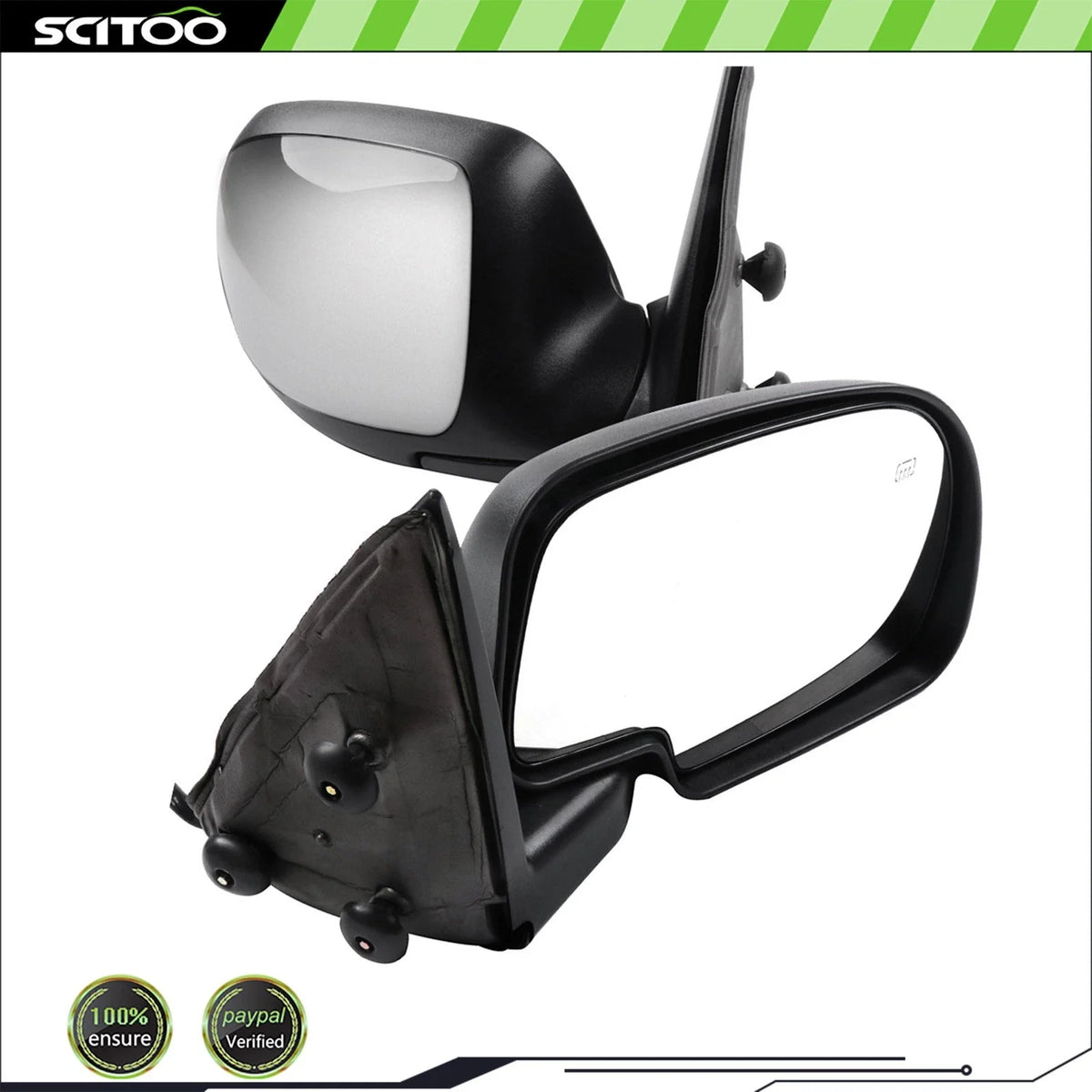 Pair Chrome Heated Power Mirrors for Chevy Silverado 1500/2500, GMC Sierra (1999–2002)