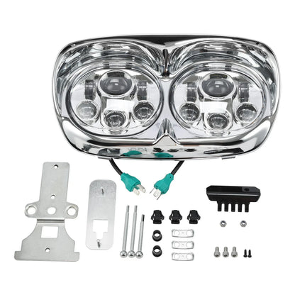 5.75" Dual LED Headlight Lamp Projector for Harley FLTR Road Glide (1998–2013)