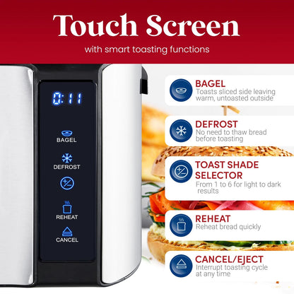 4 Slice Long Slot Toaster for Elite Gourmet ECT5322