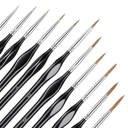 11 Pcs Detail Painting Brush Set for Miniature Models (Micro 19 mm)