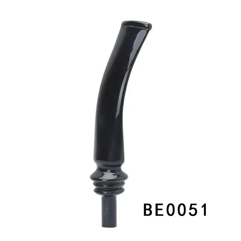 2X Bent Curved Pipe Stem Mouthpiece Replacement for Tobacco Pipe