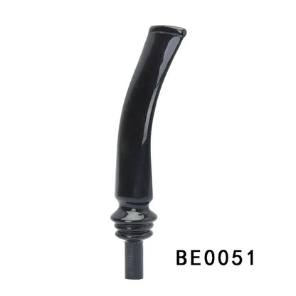 2X Bent Curved Pipe Stem Mouthpiece Replacement for Tobacco Pipe