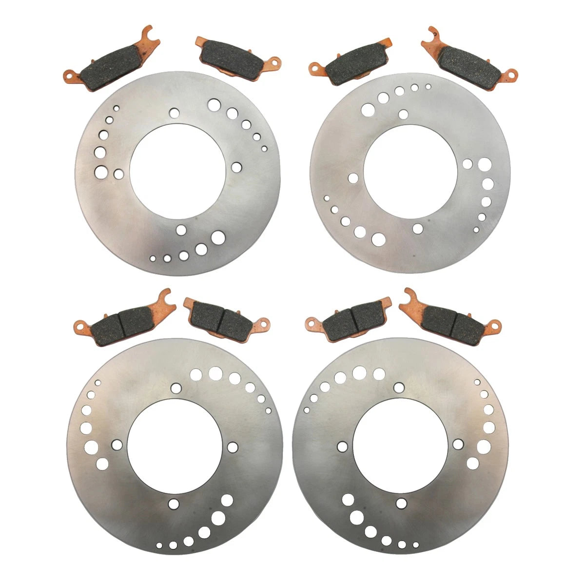 Front & Rear Brake Rotors & Semi-Metallic Pads for Yamaha Grizzly 700 (2007–2023) K2038443444203745657