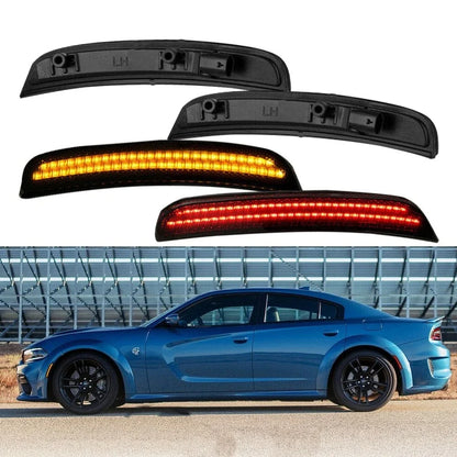 2X Smoked LED Side Fender Marker Lights for Dodge Charger (2015–2021)