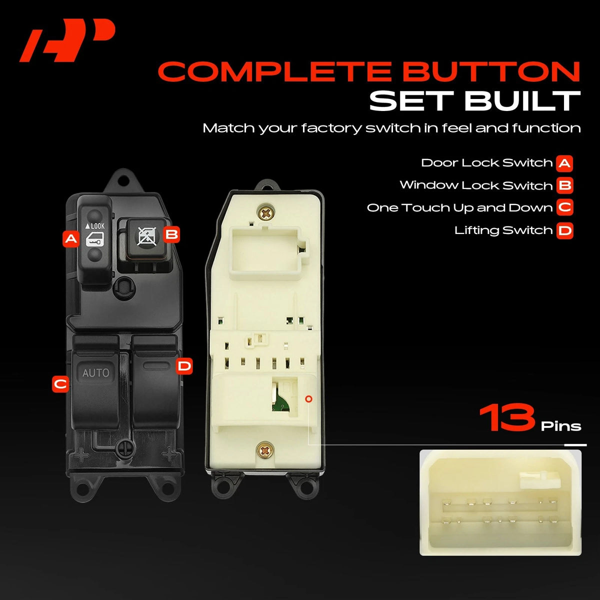Front Left Power Window Switch for Toyota Sienna (2001–2003) 8482008020, DWS1411