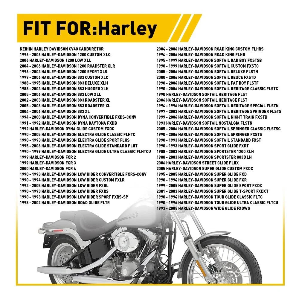Carburetor Rebuild Kit for Harley-Davidson Sportster 883 1200 (1988–2023)