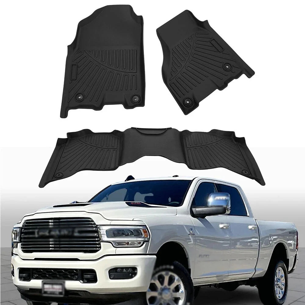 All Weather TPE Floor Mats for Dodge Ram 2500 3500 Crew Cab (2019–2024)