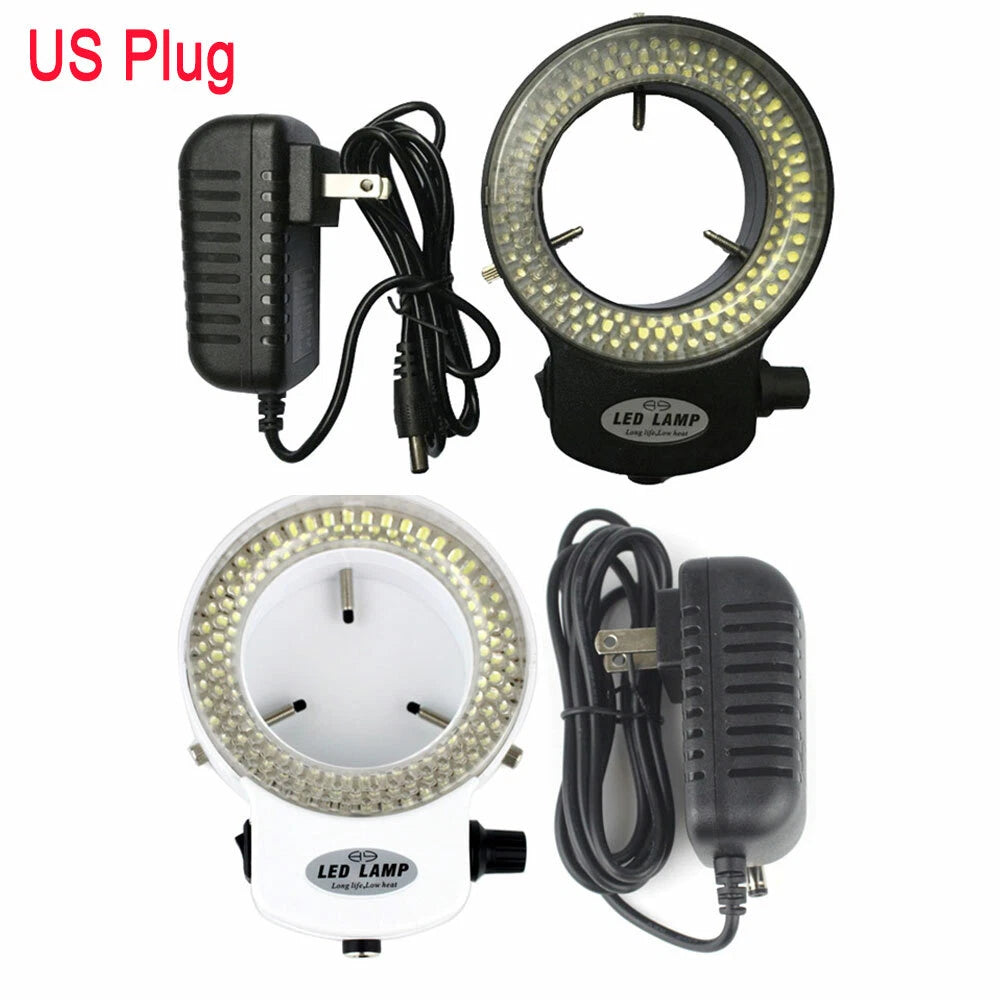 2X LED Bulbs Microscope Ring Light Illuminator Lamp with Brightness Control