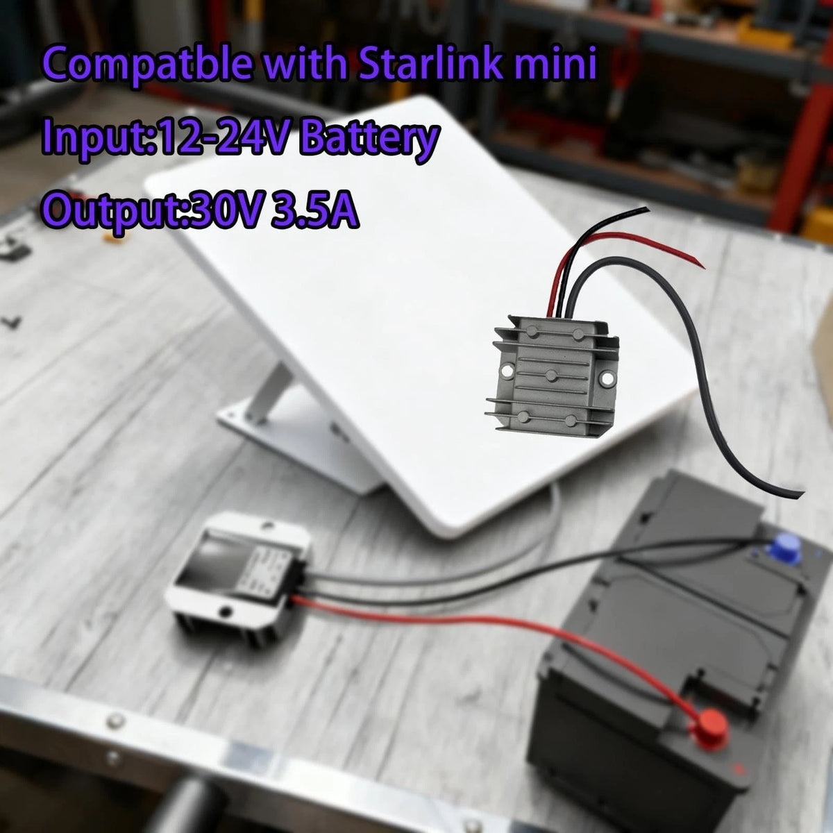 MZSZYH Starlink Mini Booster 12V-24V to 30V 3.5A (Gray)