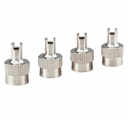 2X Schrader Silver Metal Tire Valve Cap Seal Stem Core Remover Tool