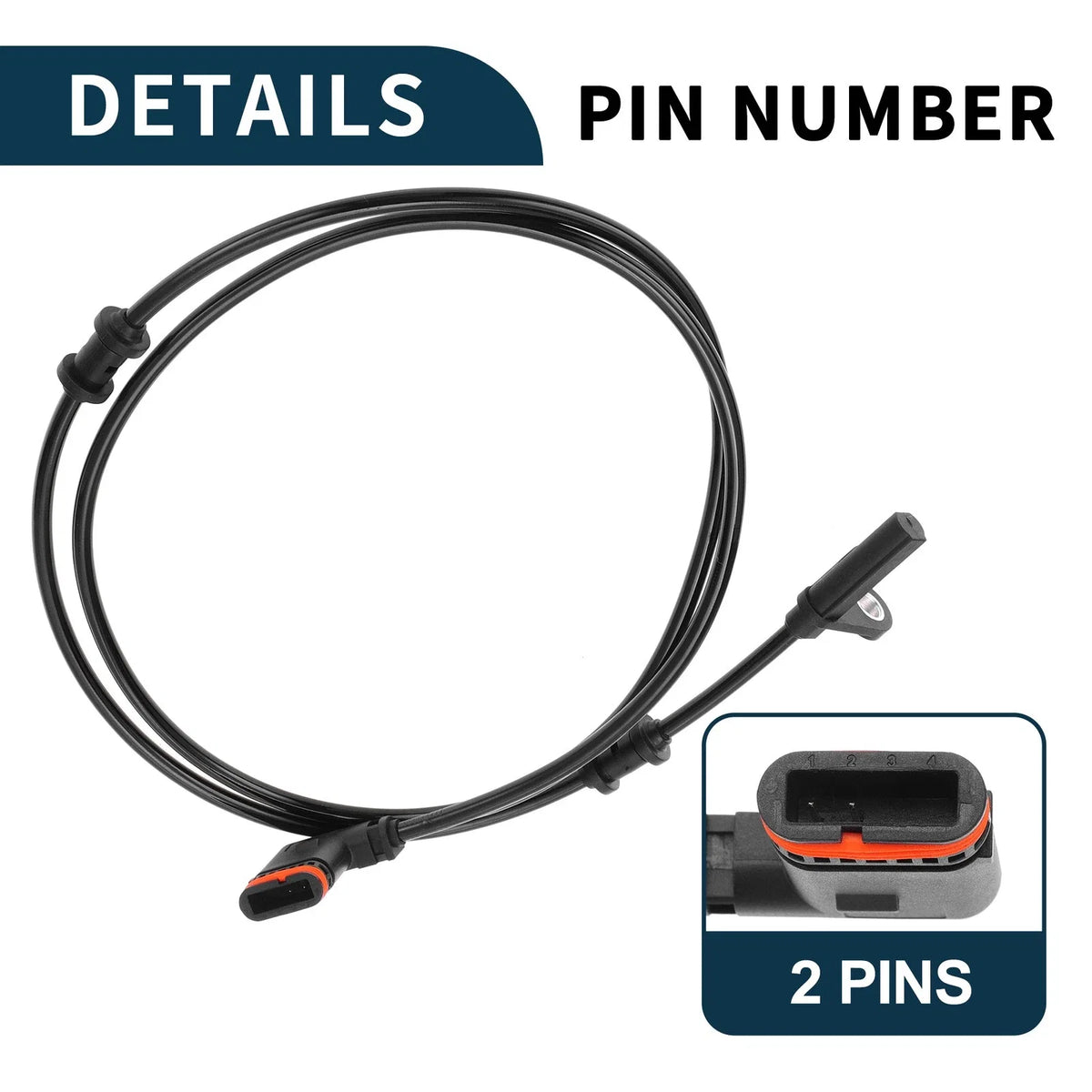 2pcs Rear Side ABS Wheel Speed Sensor for Mercedes-Benz C230 (2001–2007) No.A2035401317