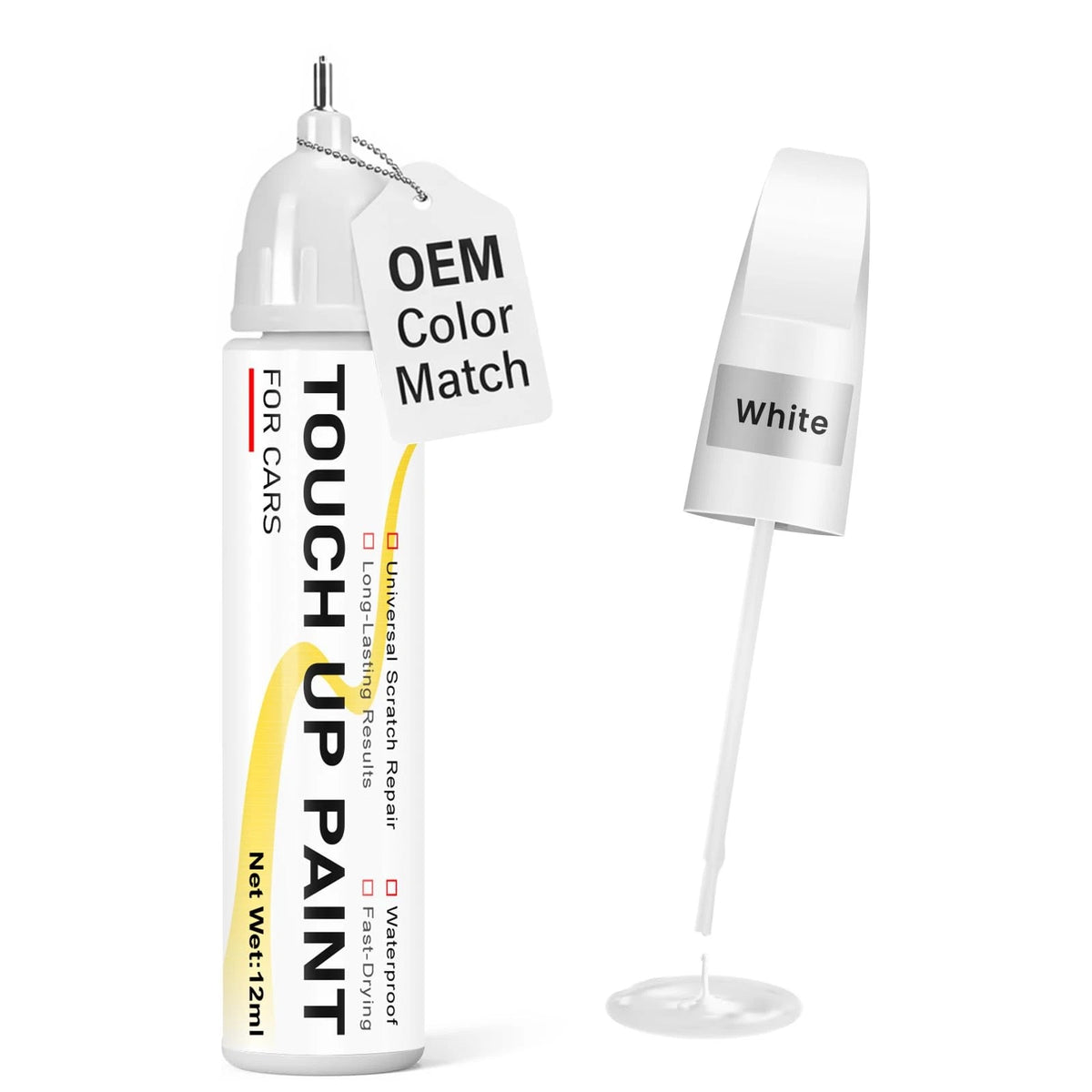 Touch Up Paint for Cars (Pack of 1) - Pure White 0.4 Fl Oz