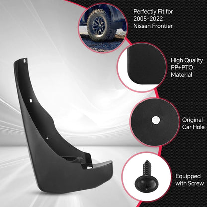 Front and Rear Splash Guards Mud Flaps for Nissan Frontier (2006–2022)