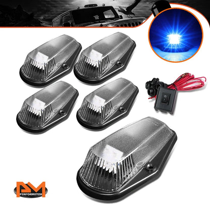 5Pcs Cab Roof Running Light w/Switch Black Blue LED for Ford F-Series (1980–1996)