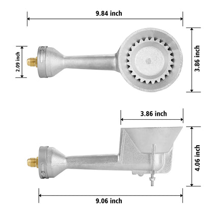 High Pressure Propane Burner Head with Orifice Brass Fitting