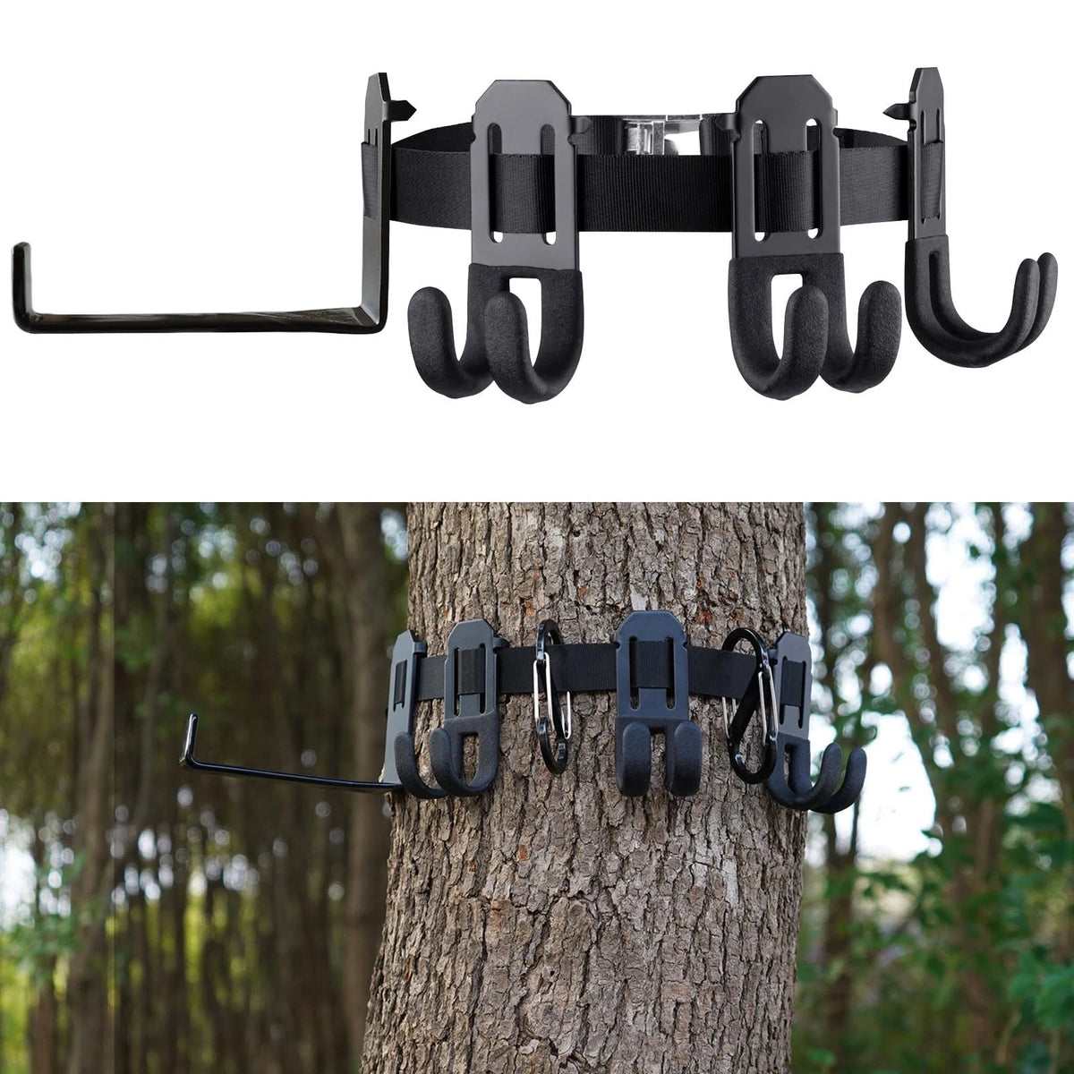 3X Treestand Strap Gear Hangers with Metal Hooks for Universal Use
