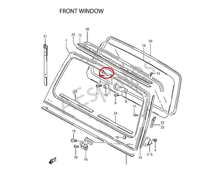 Window Stopper Hook for Suzuki Samurai SJ410 SJ413 Sierra (Genuine 72415M80000)