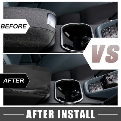Center Console Armrest Cover for Toyota Highlander (2008–2013) Faux Leather Black