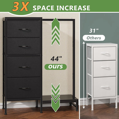Dresser with Hanging Rack for HIGDBFE (4 Drawers, 12"D x 30"W x 44"H)
